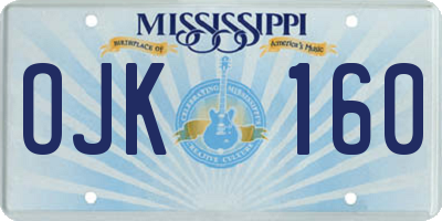 MS license plate OJK160