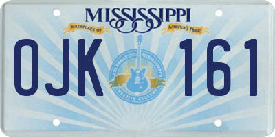 MS license plate OJK161
