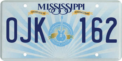 MS license plate OJK162