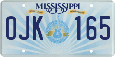 MS license plate OJK165