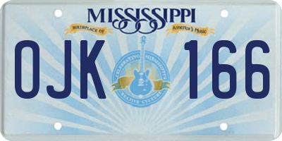 MS license plate OJK166