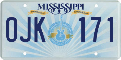 MS license plate OJK171