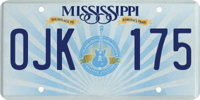 MS license plate OJK175