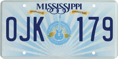 MS license plate OJK179