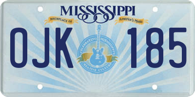 MS license plate OJK185