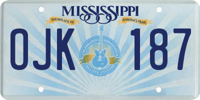 MS license plate OJK187