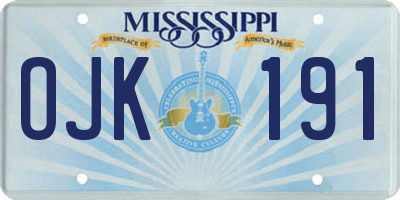 MS license plate OJK191