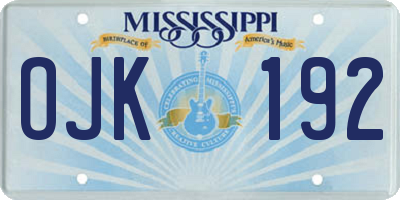 MS license plate OJK192
