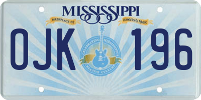 MS license plate OJK196