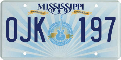 MS license plate OJK197