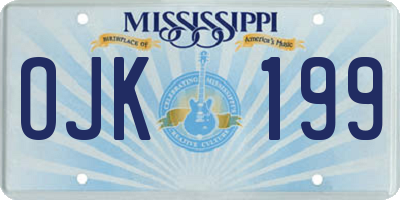 MS license plate OJK199
