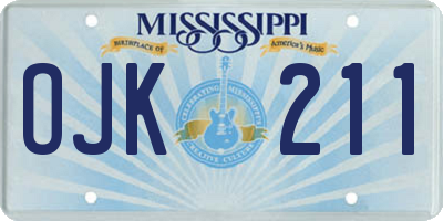 MS license plate OJK211