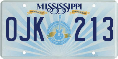 MS license plate OJK213