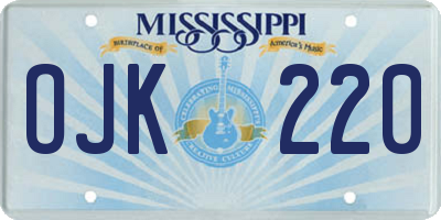MS license plate OJK220