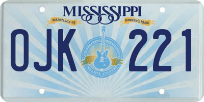 MS license plate OJK221