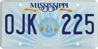 MS license plate OJK225