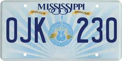 MS license plate OJK230