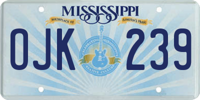 MS license plate OJK239