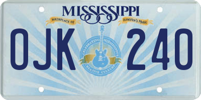 MS license plate OJK240