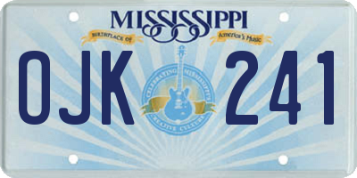 MS license plate OJK241