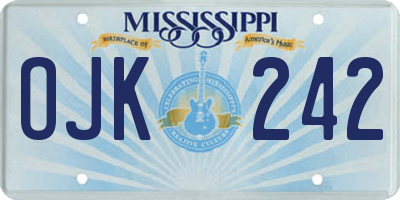 MS license plate OJK242