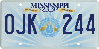 MS license plate OJK244