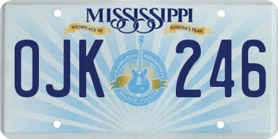 MS license plate OJK246