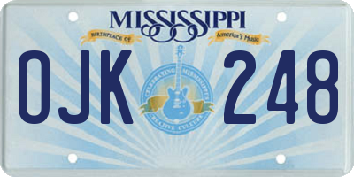 MS license plate OJK248