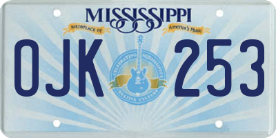 MS license plate OJK253