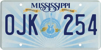 MS license plate OJK254