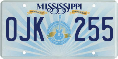 MS license plate OJK255