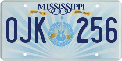MS license plate OJK256