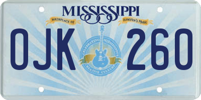 MS license plate OJK260
