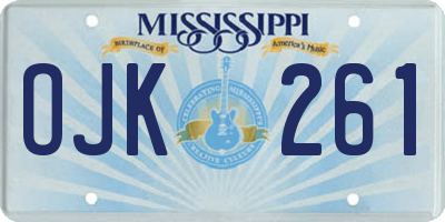 MS license plate OJK261