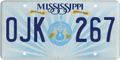 MS license plate OJK267