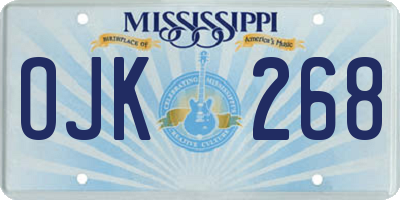MS license plate OJK268