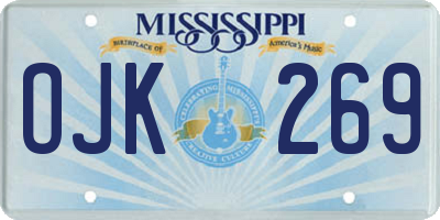 MS license plate OJK269