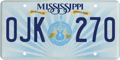 MS license plate OJK270