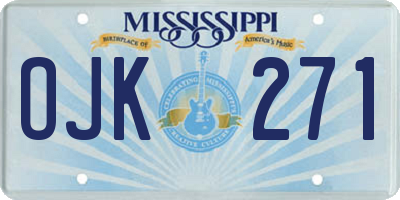 MS license plate OJK271