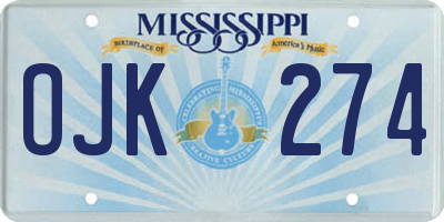 MS license plate OJK274