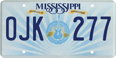 MS license plate OJK277