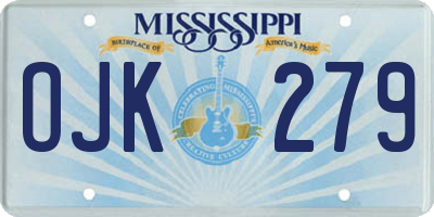 MS license plate OJK279