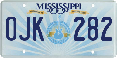 MS license plate OJK282