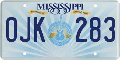 MS license plate OJK283