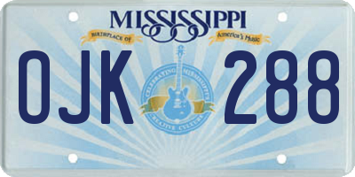 MS license plate OJK288