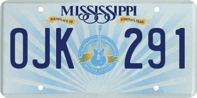 MS license plate OJK291