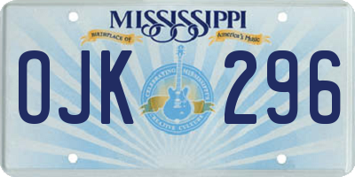MS license plate OJK296
