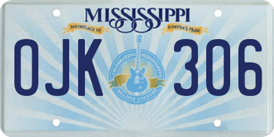MS license plate OJK306
