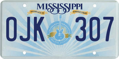 MS license plate OJK307