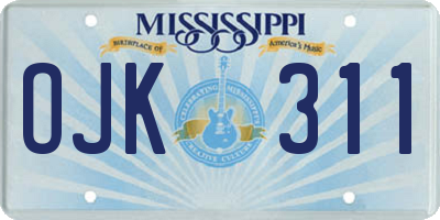MS license plate OJK311